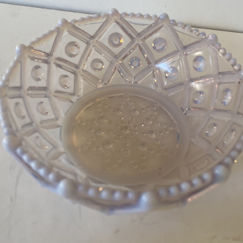 Vintage Moonstone Opalescent Hobnail glass candy or nut dish - Picture 2 of 8
